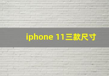 iphone 11三款尺寸